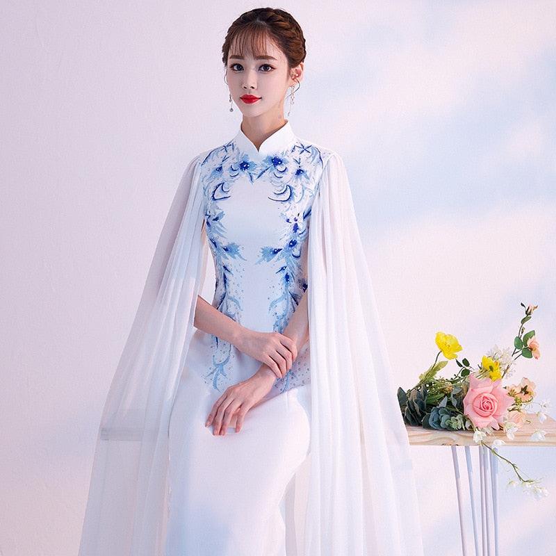 Vintage Qipao Elegant Cheongsam Sleeveless Evening Dress - TeresaCollections