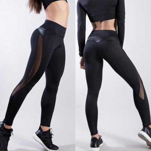 High Waist Exercise Mesh Dry Quick Jogging Pants - TeresaCollections