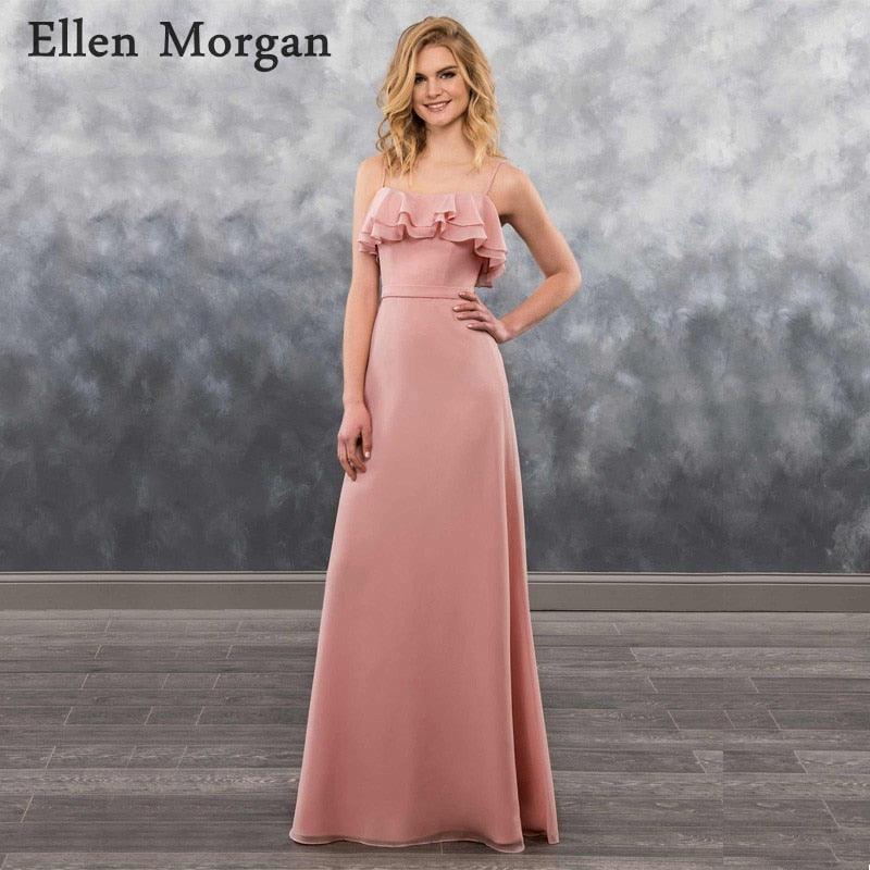 Simple Chiffon Long Bridesmaid Dresses - TeresaCollections