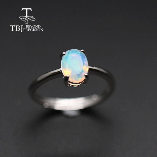 Simple  Opal Natural Ethiopia Gemstone Ring - TeresaCollections