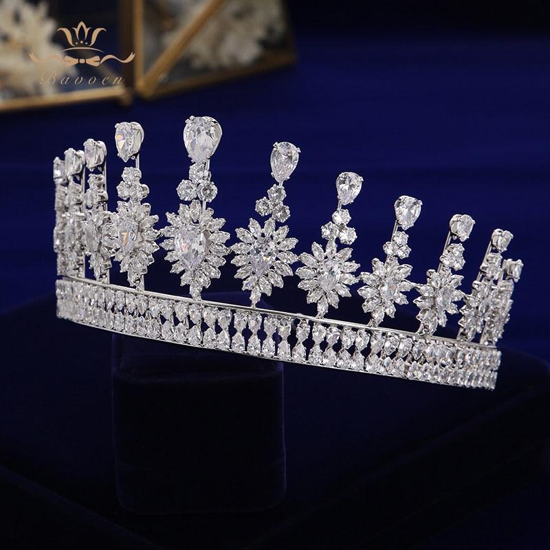 Sparkling Full Zircon Wedding Tiara - TeresaCollections