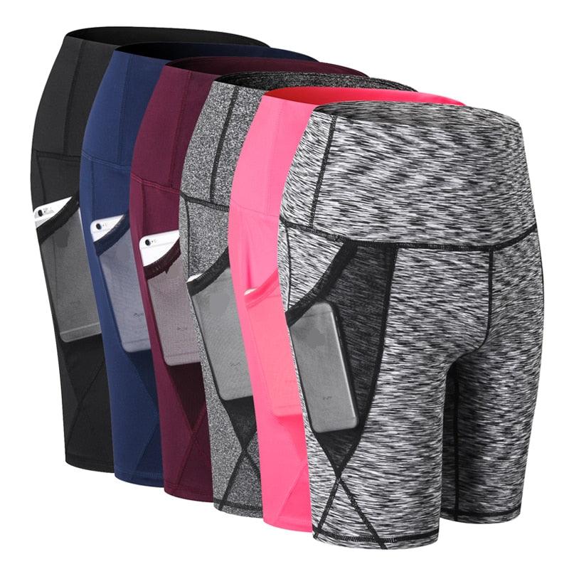 High Waist Elastic Running Shorts Fitness Gym Short - TeresaCollections