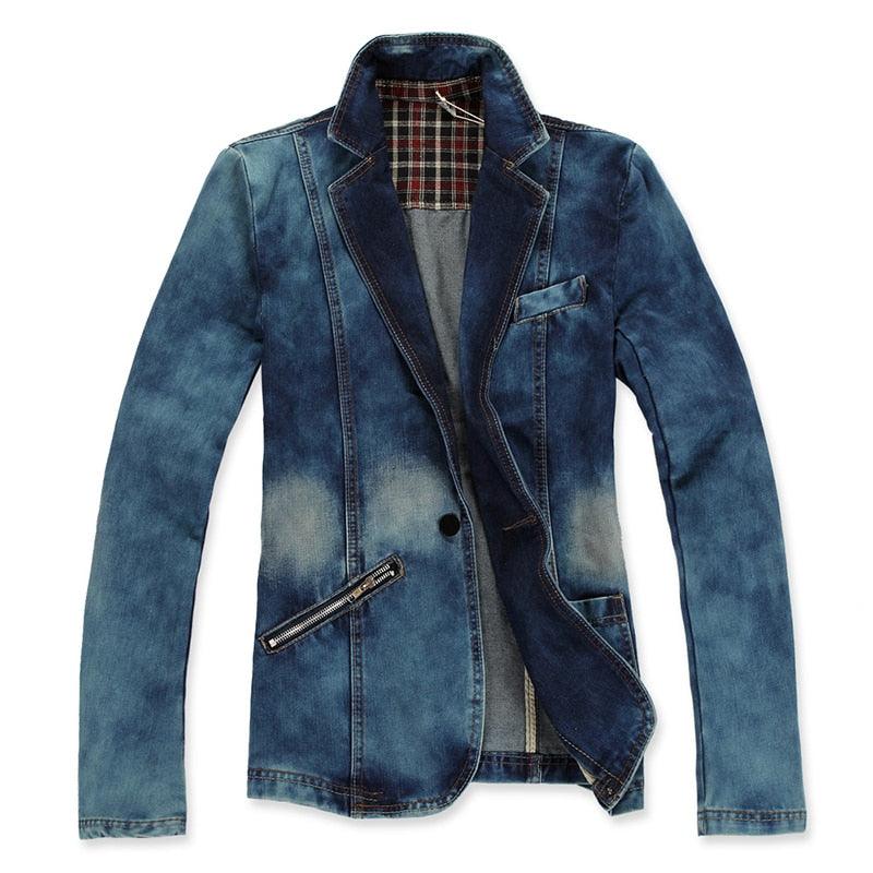 Men's Retro Cowboy Long-sleeved Denim Jacket - TeresaCollections