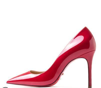High Heeled Bright Genuine Leather Shoes - TeresaCollections