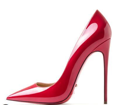 High Heeled Bright Genuine Leather Shoes - TeresaCollections