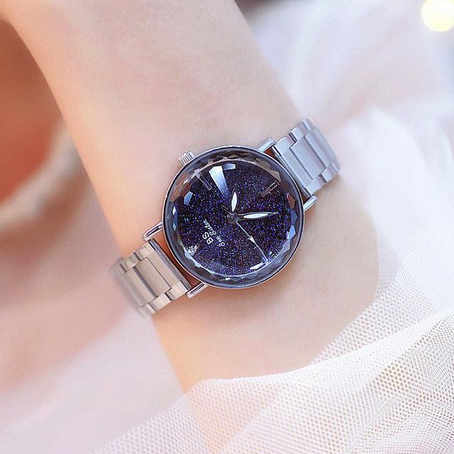 Midnight Sky Crystal Waterproof Stainless Steel Quartz Watch - TeresaCollections
