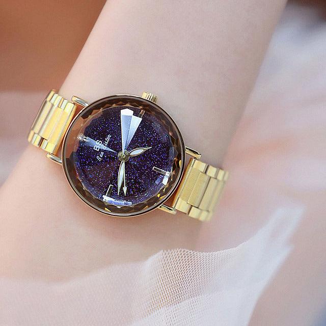 Midnight Sky Crystal Waterproof Stainless Steel Quartz Watch - TeresaCollections