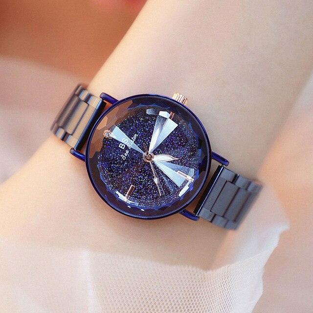 Midnight Sky Crystal Waterproof Stainless Steel Quartz Watch - TeresaCollections