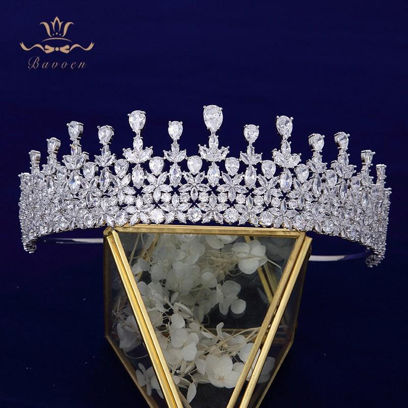 Stunning Full Zircon Clear Crystal Bridal Tiaras - TeresaCollections