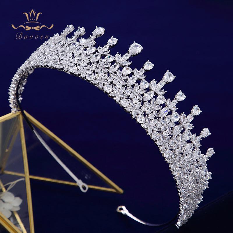 Stunning Full Zircon Clear Crystal Bridal Tiaras - TeresaCollections