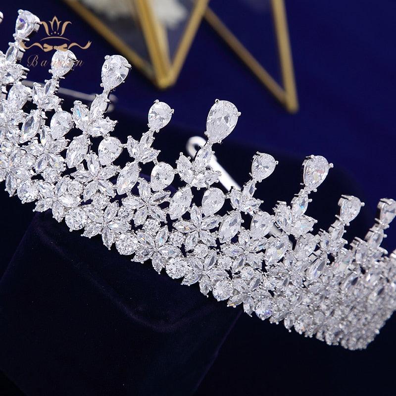 Stunning Full Zircon Clear Crystal Bridal Tiaras - TeresaCollections