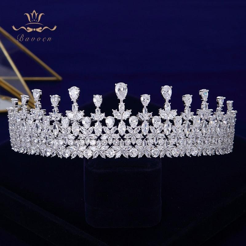 Stunning Full Zircon Clear Crystal Bridal Tiaras - TeresaCollections