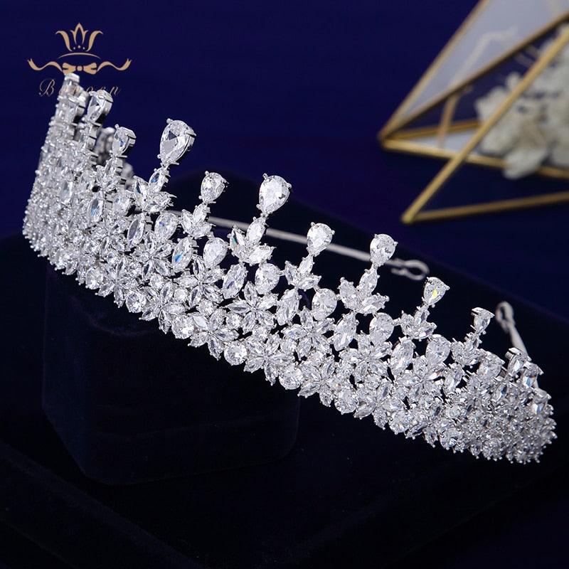 Stunning Full Zircon Clear Crystal Bridal Tiaras - TeresaCollections