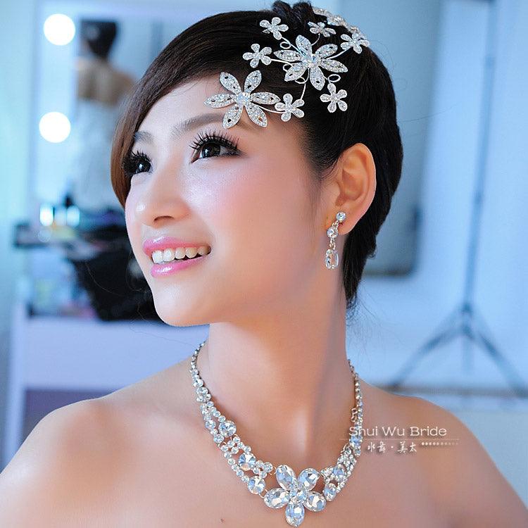 Red Bridal Hair Accessory - TeresaCollections