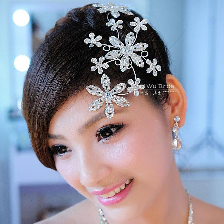 Red Bridal Hair Accessory - TeresaCollections