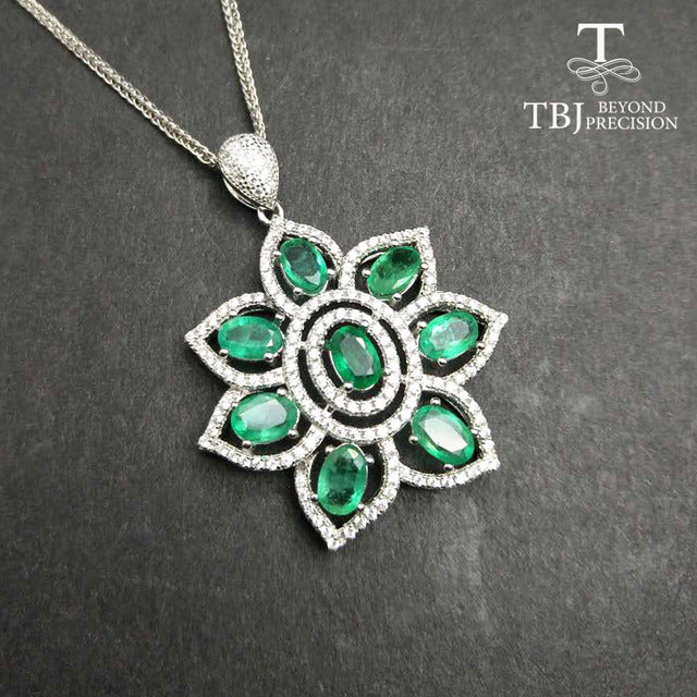 Natural 4ct Zambia Emerald Pendant Necklace