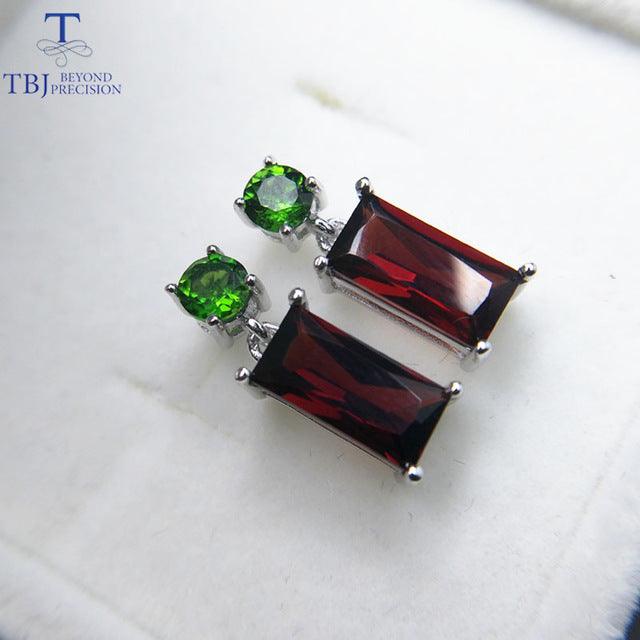 Garnet and Chrome Earrings - TeresaCollections