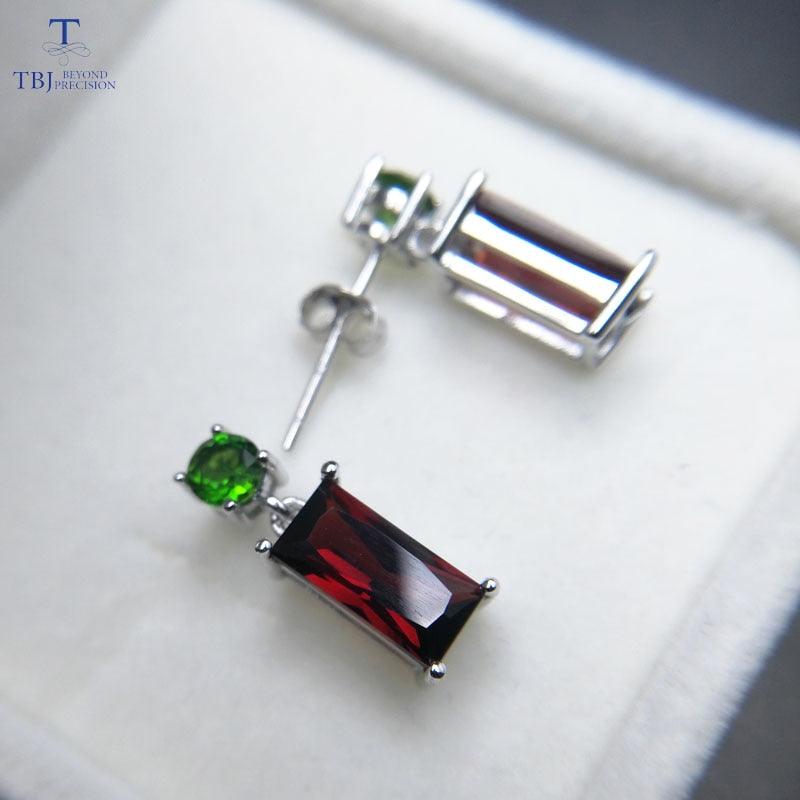 Garnet and Chrome Earrings - TeresaCollections