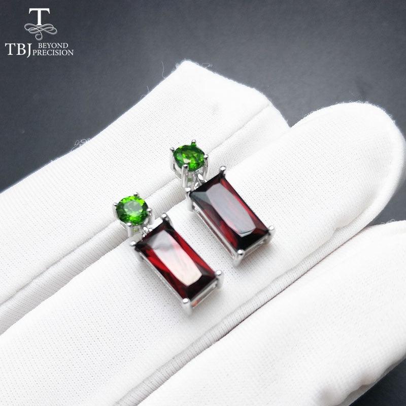 Garnet and Chrome Earrings - TeresaCollections