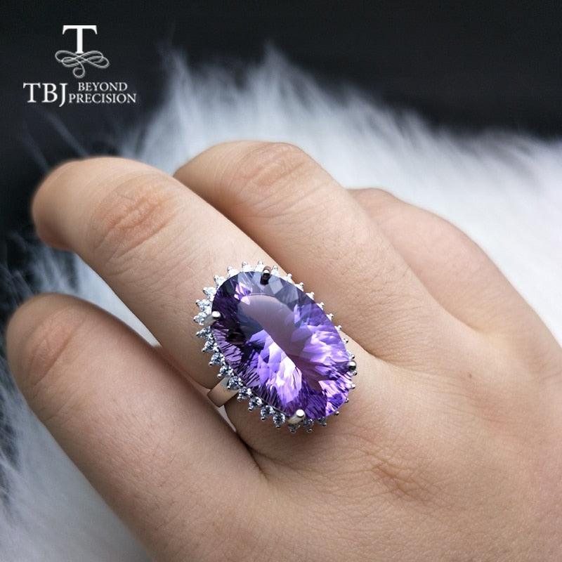 Natural Amethyst Gemstone Ring - TeresaCollections