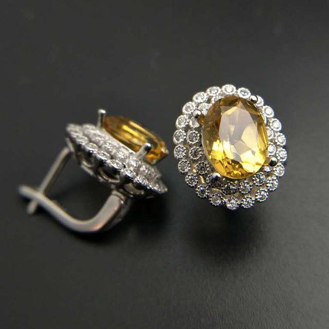 Brazil Citrine Clasp Earrings - TeresaCollections