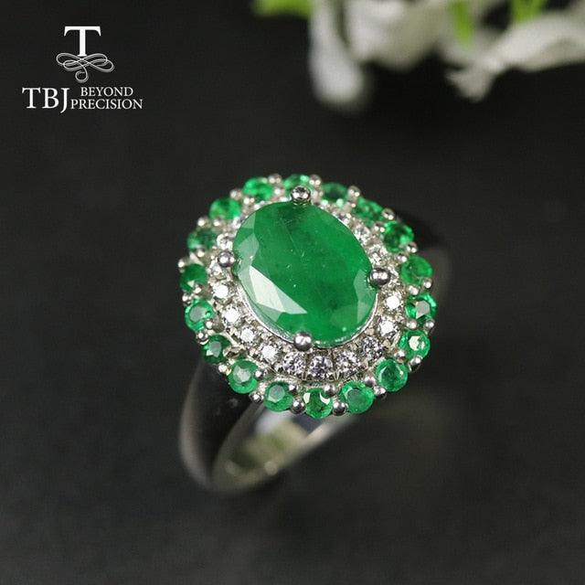 Zambia Emerald Gemstone Ring - TeresaCollections