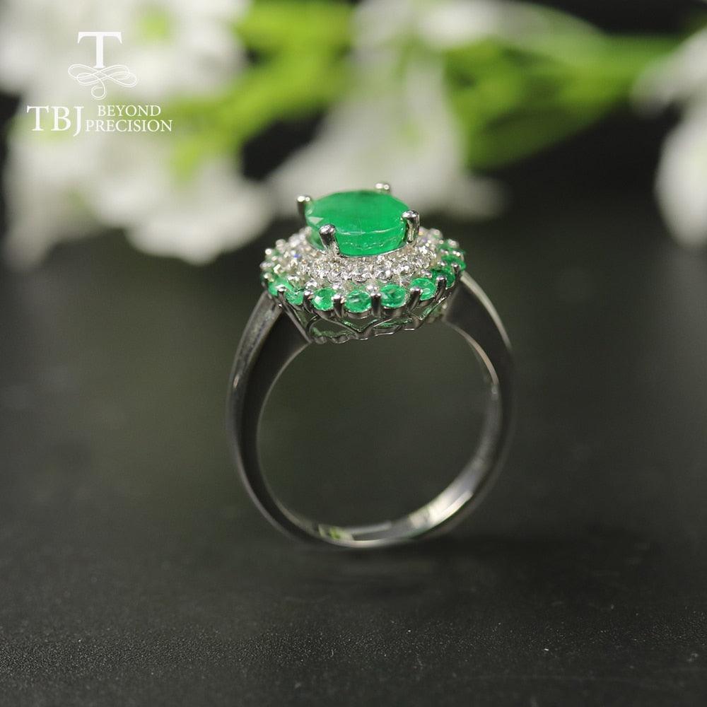 Zambia Emerald Gemstone Ring - TeresaCollections