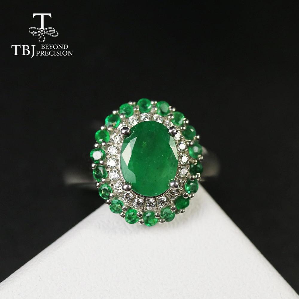 Zambia Emerald Gemstone Ring - TeresaCollections