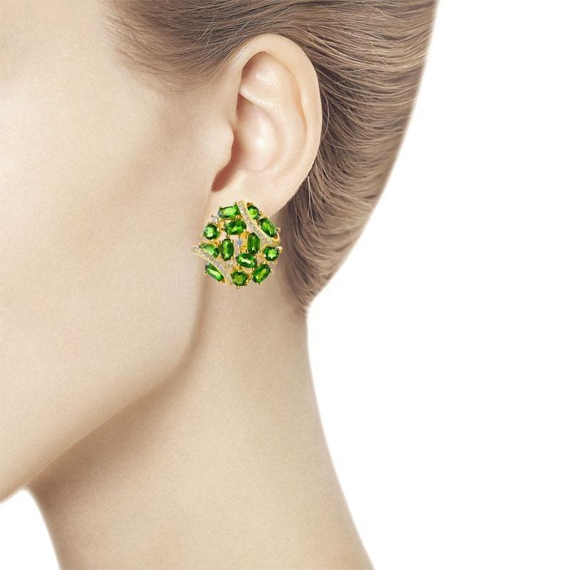 Natural Diopside Classic Rings and Earrings Set - TeresaCollections