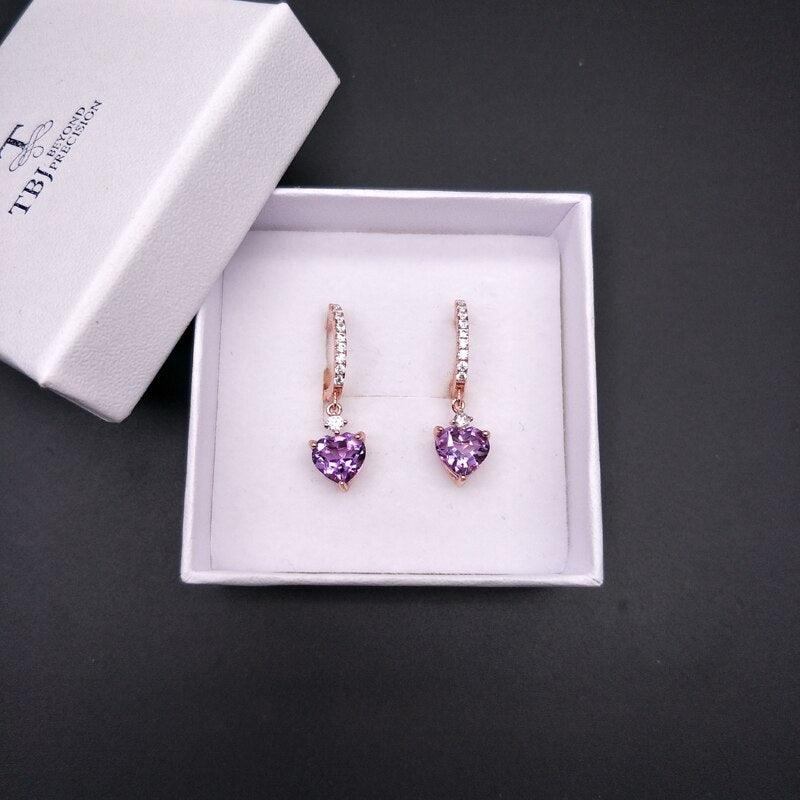 Amethyst Clasp Earrings - TeresaCollections