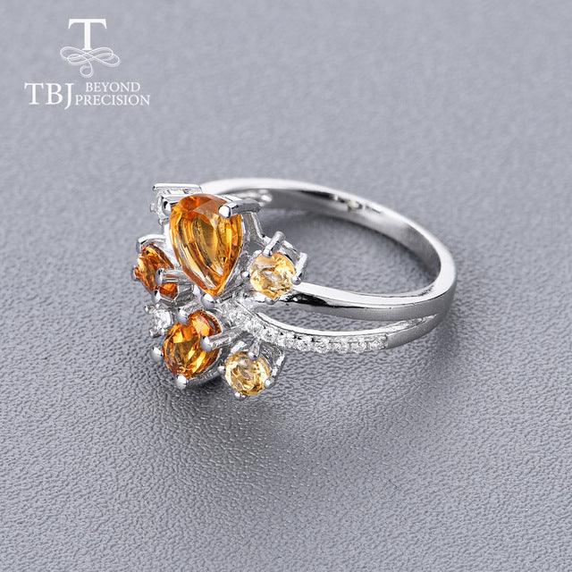 Natural gemstone Citrine Earrings Rings Jewelry set - TeresaCollections