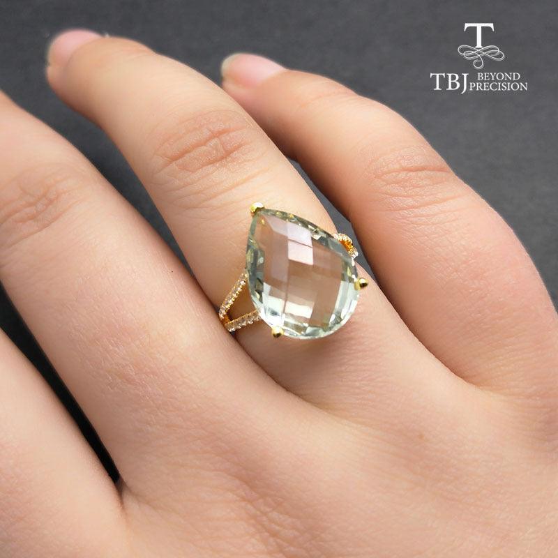 Natural Green Amethyst Ring - TeresaCollections