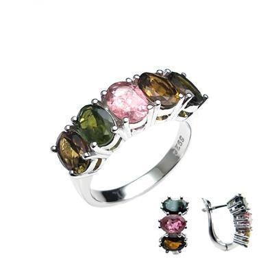 Tourmaline Rings and Earrings Set - TeresaCollections
