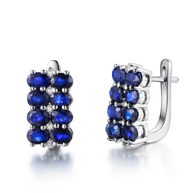 Sapphire Rings and Earrings Jewelry Set - TeresaCollections