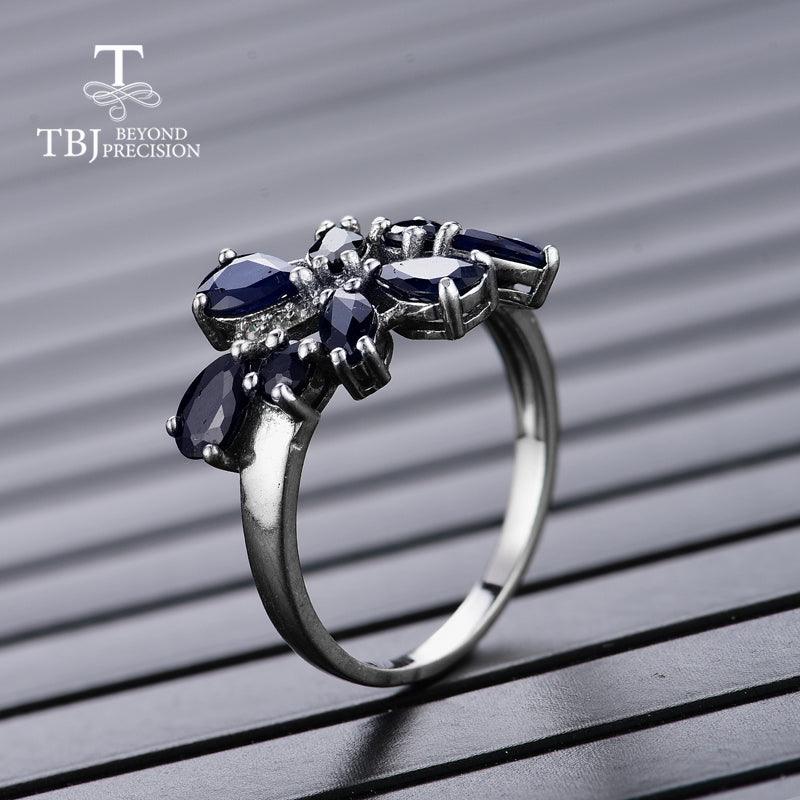 Sapphire Rings and Earrings Jewelry Set - TeresaCollections