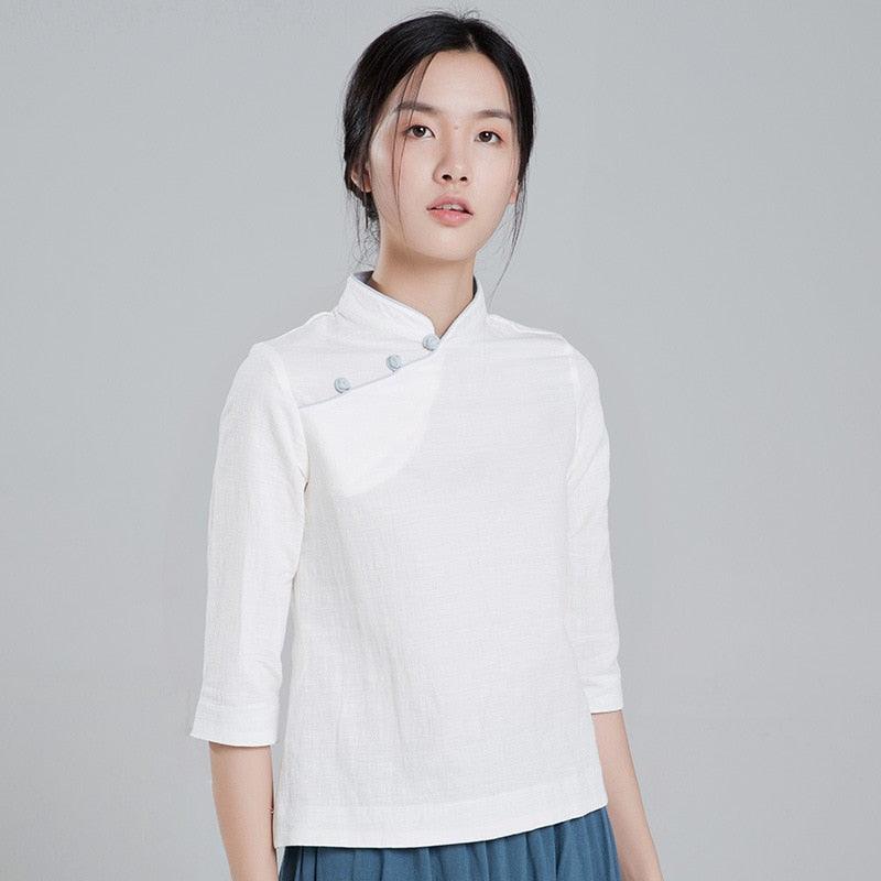 Traditional Chinese Tea Long Sleeve Top - TeresaCollections