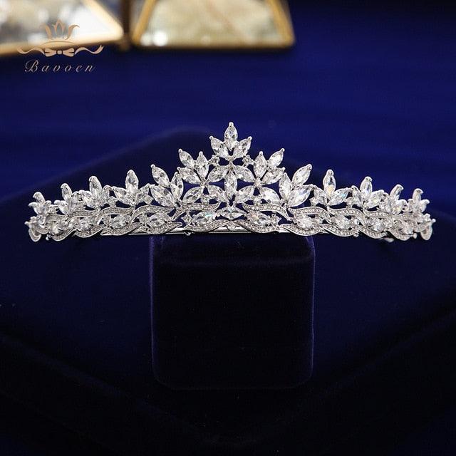 Royal Sparkling Zircon Bridal Wedding Tiara - TeresaCollections