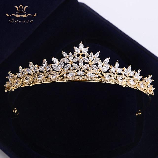 Royal Sparkling Zircon Bridal Wedding Tiara - TeresaCollections