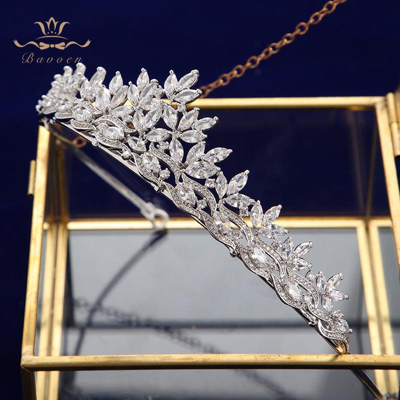 Royal Sparkling Zircon Bridal Wedding Tiara - TeresaCollections