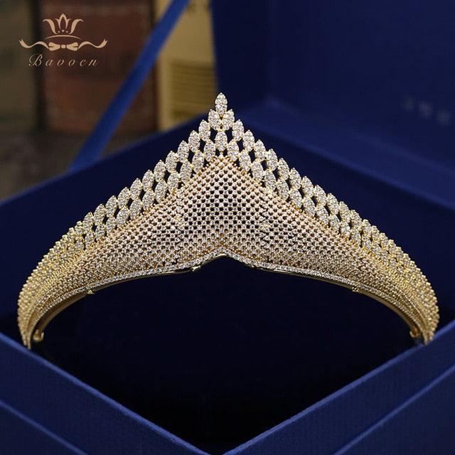 Luxurious Elegant Sparkling Zircon Tiara - TeresaCollections