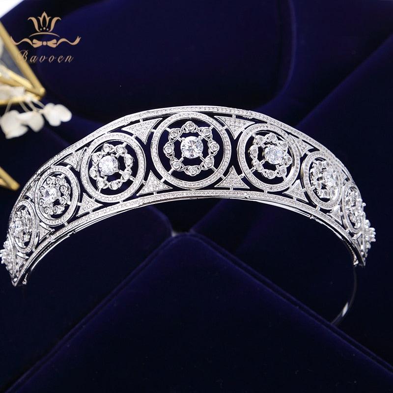 Luxurious Sliver Full Zircon Sparkling Wedding Tiaras - TeresaCollections