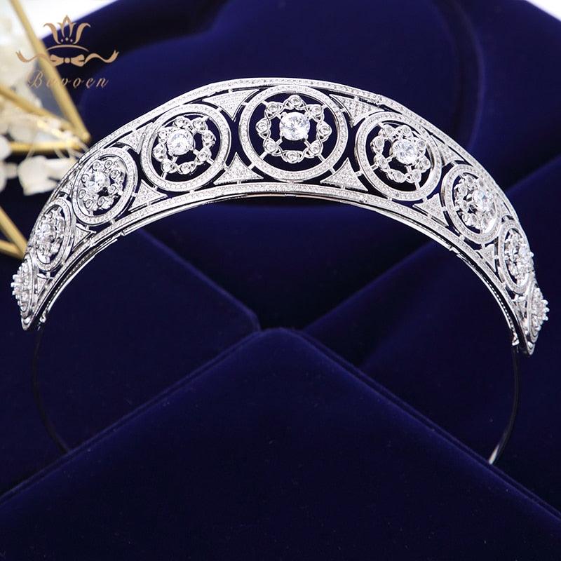 Luxurious Sliver Full Zircon Sparkling Wedding Tiaras - TeresaCollections