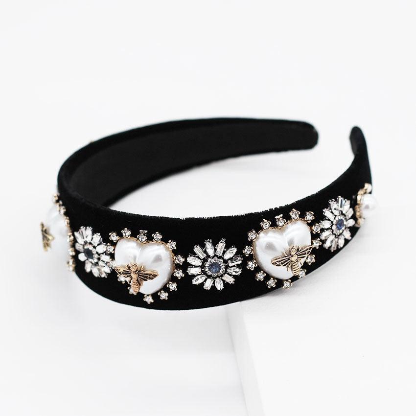 Vintage Pearl Rhinestones Tiara Headpieces - TeresaCollections