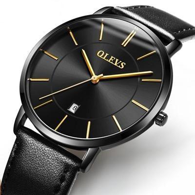 Luxury Leather Sport Waterproof Auto Date Quartz WristWatch - TeresaCollections
