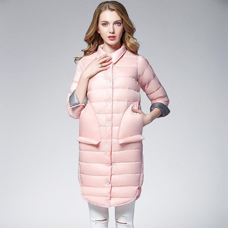 Long Overcoat Slim Solid Winter Coat - TeresaCollections