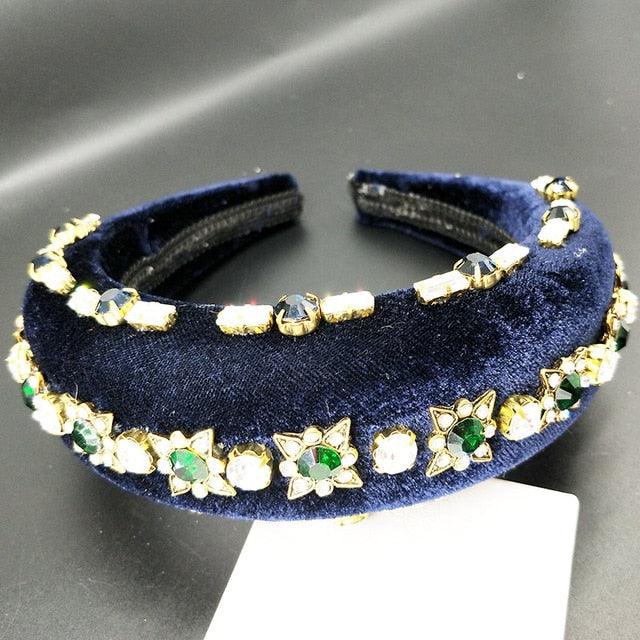 Rhinestones Beaded Headband - TeresaCollections