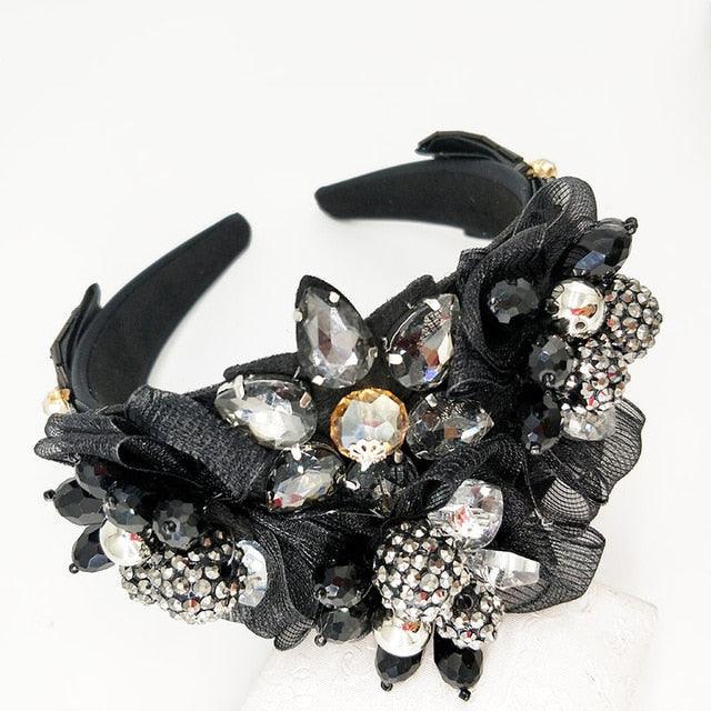 Rhinestones Beaded Headband - TeresaCollections