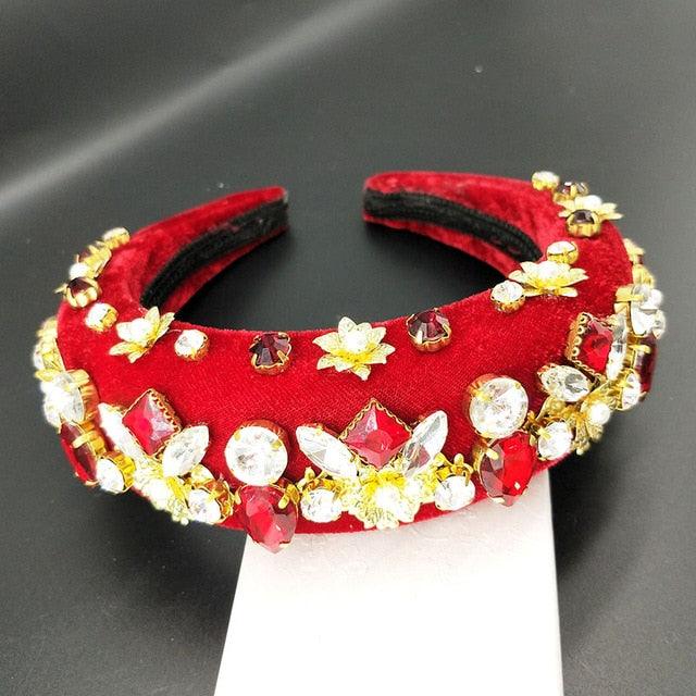 Rhinestones Beaded Headband - TeresaCollections