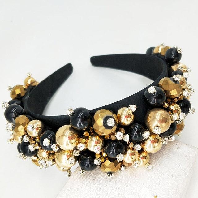 Rhinestones Beaded Headband - TeresaCollections