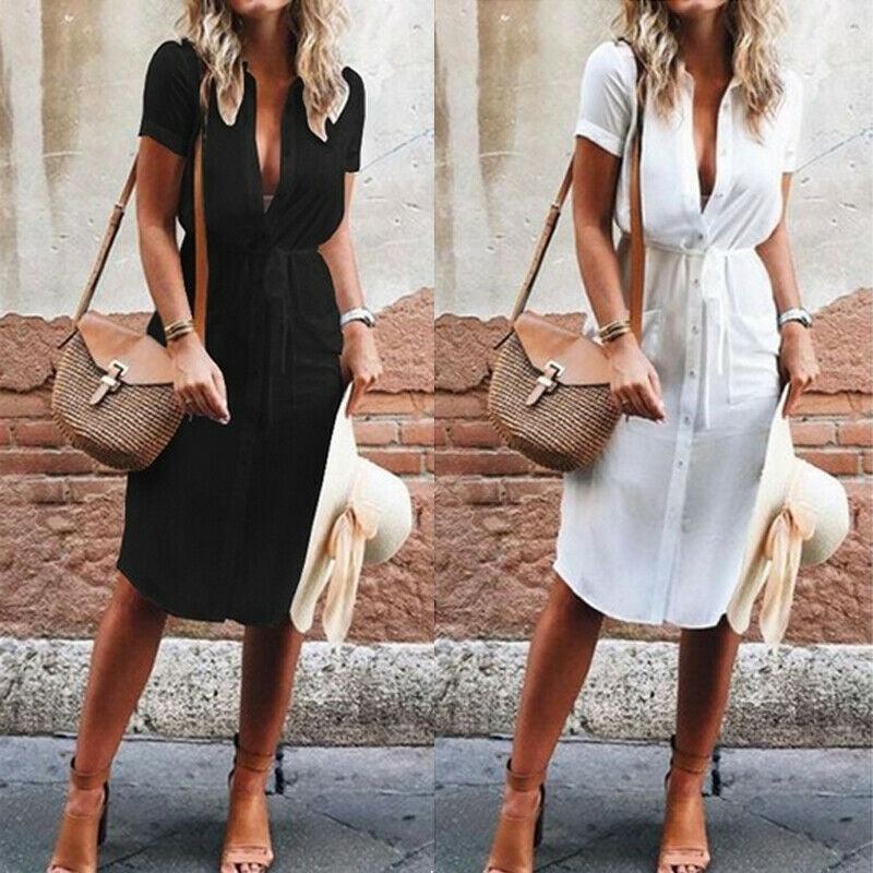 Summer Sexy V Neck Party Dresses - TeresaCollections